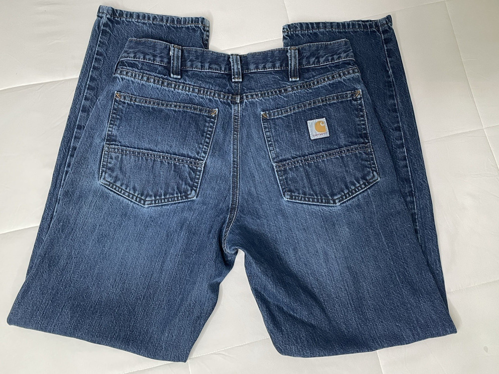 Carhartt Relaxed Fit Jeans Mens 32x32 Blue Denim 5 Pocket Workwear
